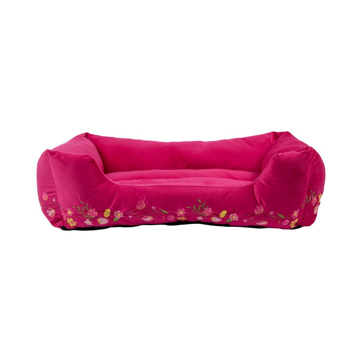 Dierenmand L borduurwerk fuchsia roze 80x60x22cm