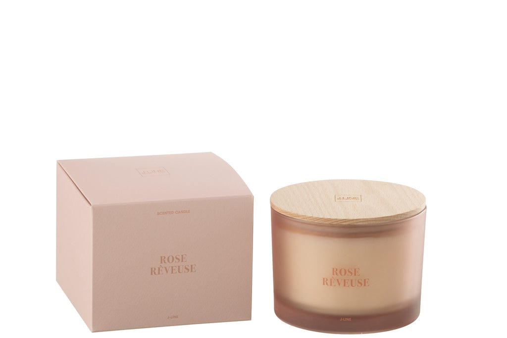 J-Line geurkaars Accords Essentiels - Rose Rêveuse - roze - 28U