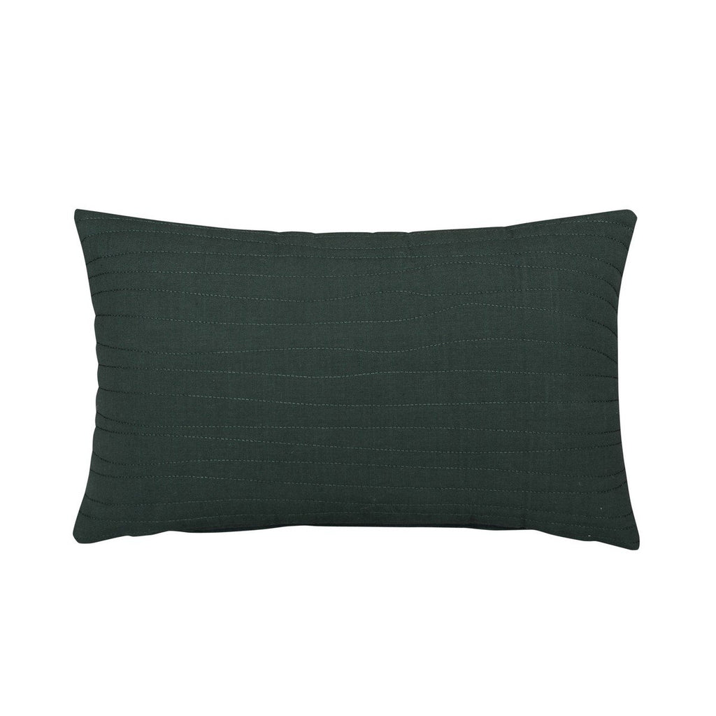 Uneven stitching blue green cushion 30 x 50 cm