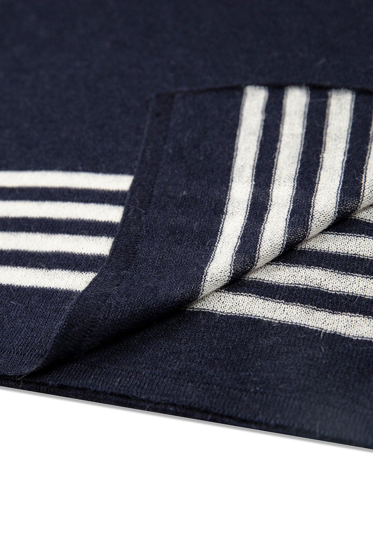 Men Navy Scarf Navy-ecru