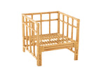 J-Line armstoel Elise + Kkussen - rotan/textiel - naturel/wit