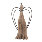 Decoratie Beeld Engel 14x4x26 cm Bruin Hout