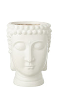 J-Line bloempot Boeddha - polyresin - wit - L