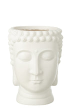 J-Line bloempot Boeddha - polyresin - wit - L