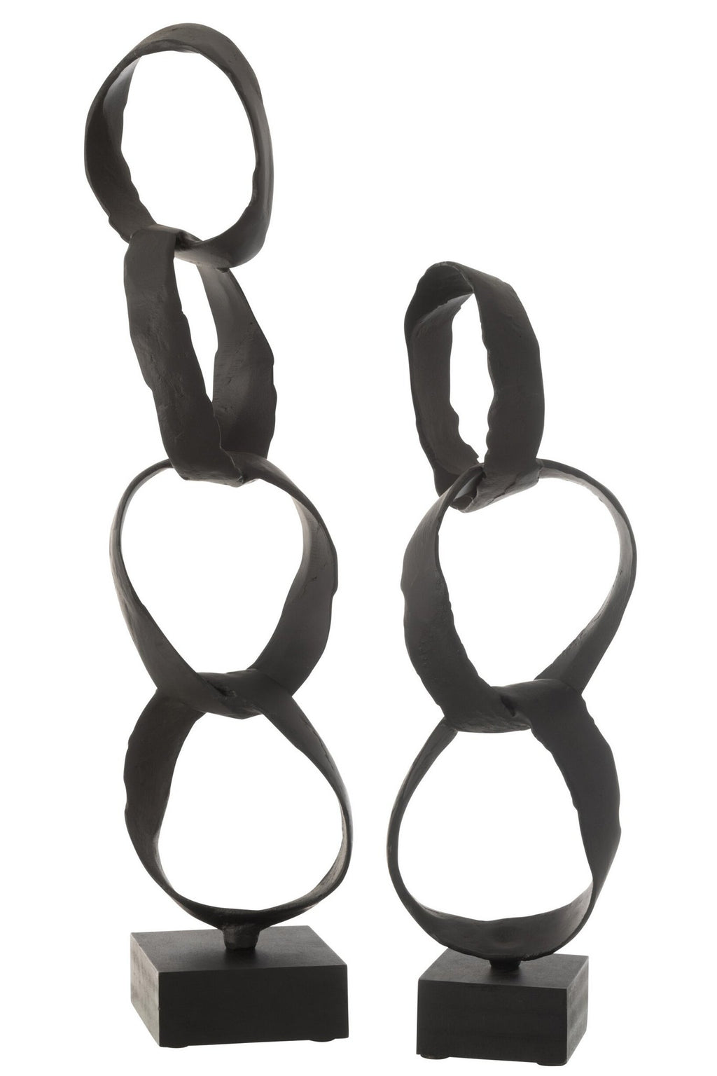 J-Line decoratie Figuur Ringen Op Voet - aluminium - zwart - large