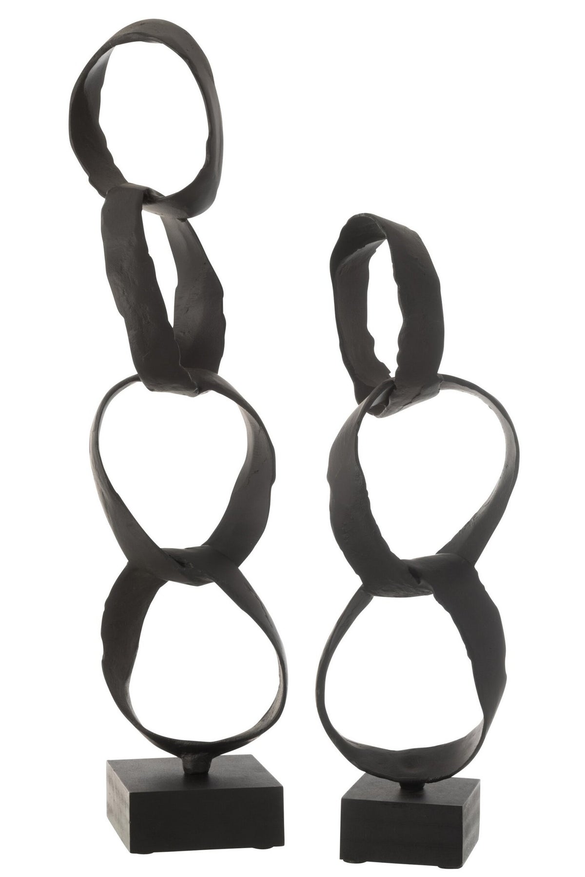 J-Line decoratie Figuur Ringen Op Voet - aluminium - zwart - large