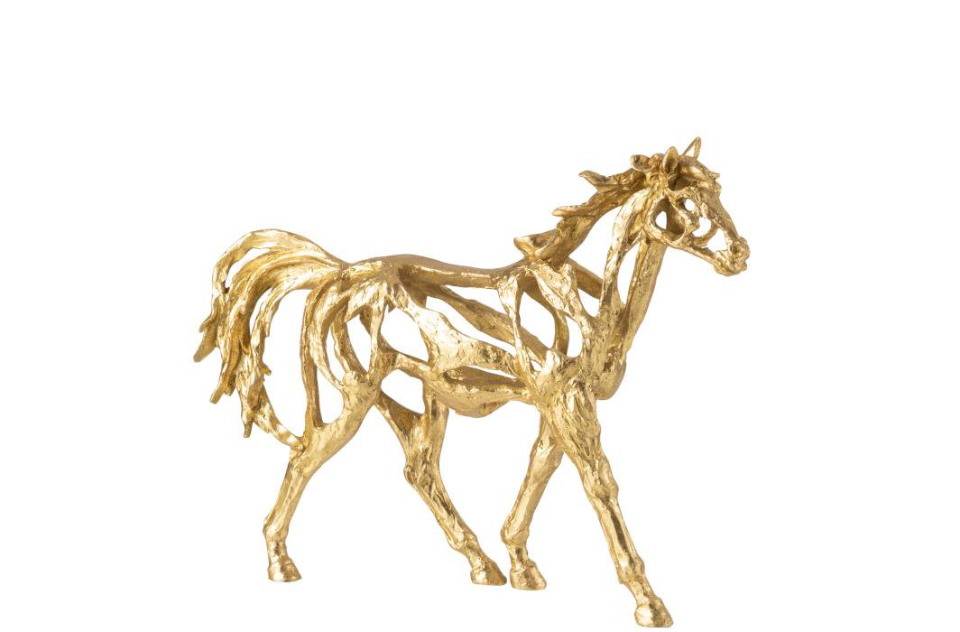 J-Line figuur Paard Rennen - polyresin - goud - S