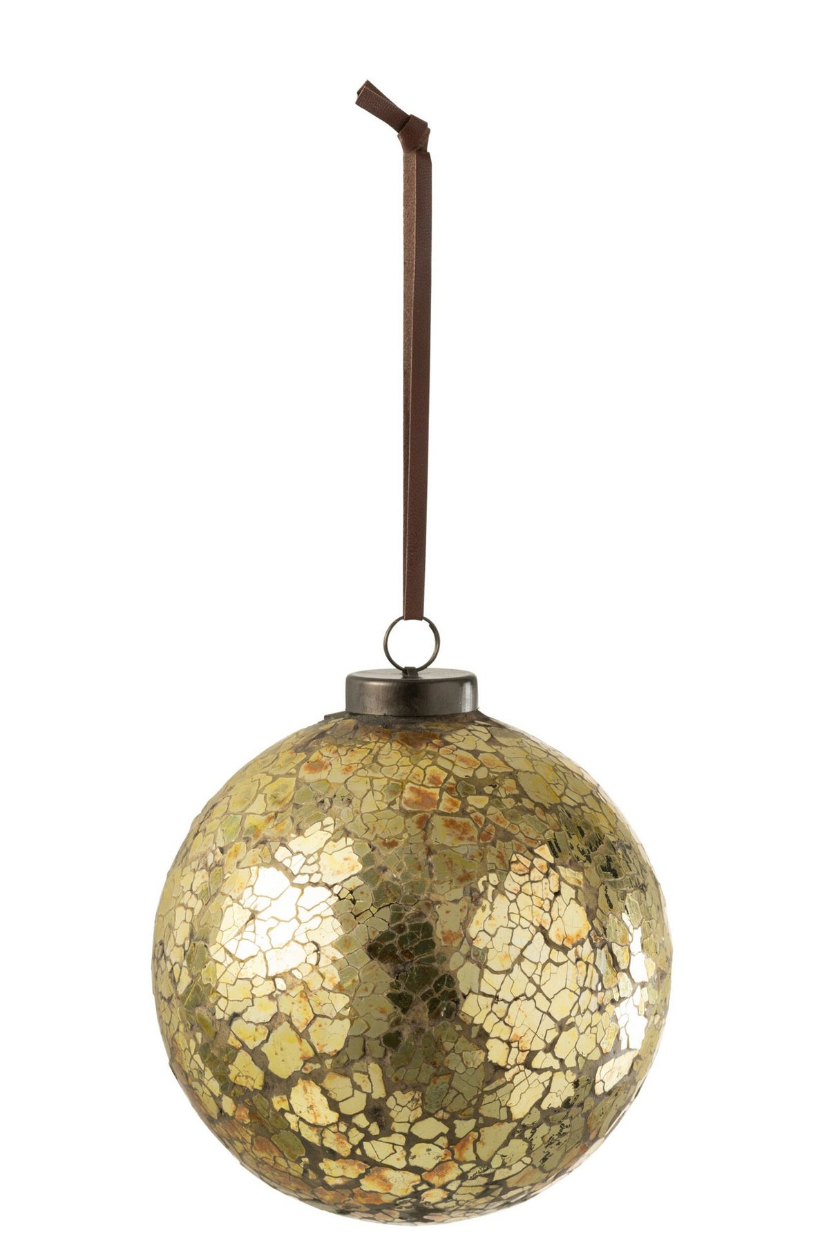 J-Line kerstbal Gebroken - glas - goud - large