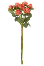 J-Line boeket roos 12 koppen - kunststof - roze