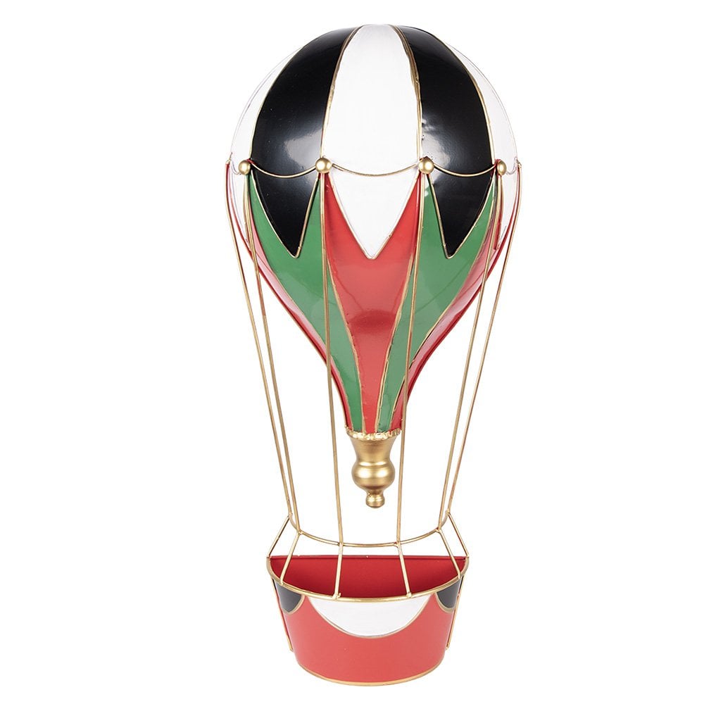 Kerstdecoratie Beeld Luchtballon 26x14x62 cm Rood Metaal
