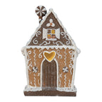 Gingerbread house met LED 14x9x21 cm Bruin Kunststof