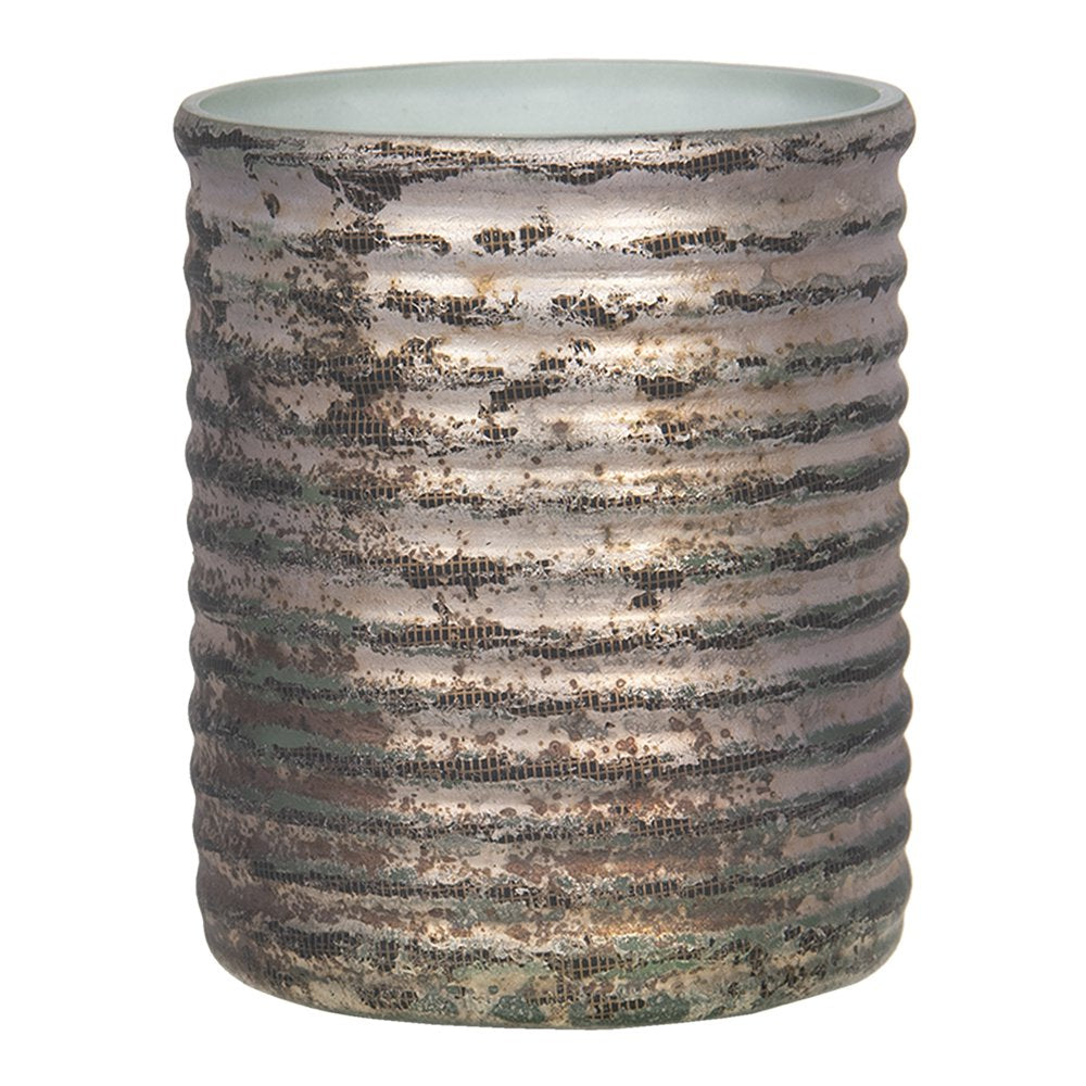 Theelichthouder Ø 8x9 cm Koperkleurig Glas Waxinelichthouder