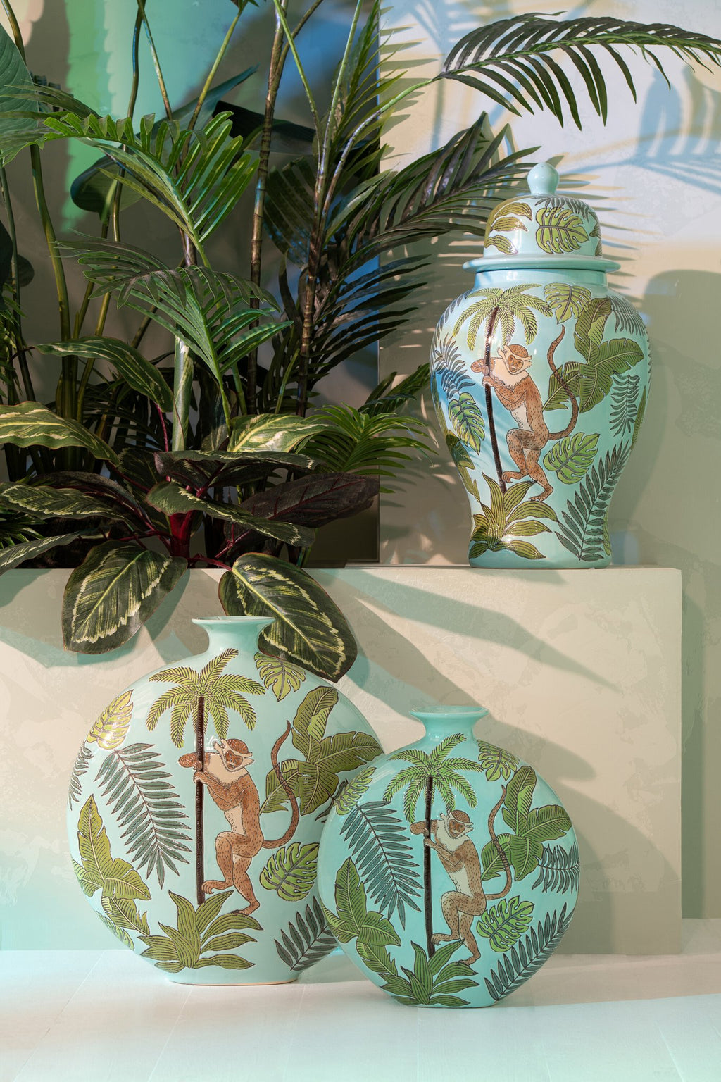 J-Line voorraadpot Decoratief Aap - porselein - mix