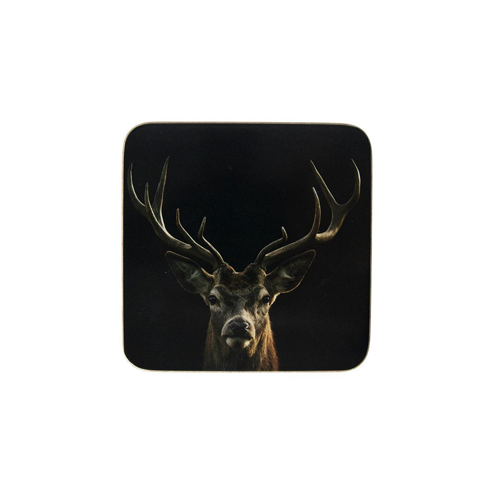 Onderzetter zwart edelhert 10x10cm (6)