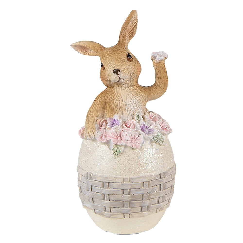 Beeld Konijn 13 cm Beige Bruin Polyresin