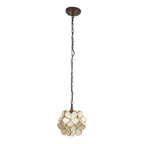 Hanglamp Tiffany 21x21x17/90 cm Beige Glas Bloem Hanglamp Eettafel