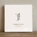 Tegeltje cheers tot the new year - 10 x 10 cm
