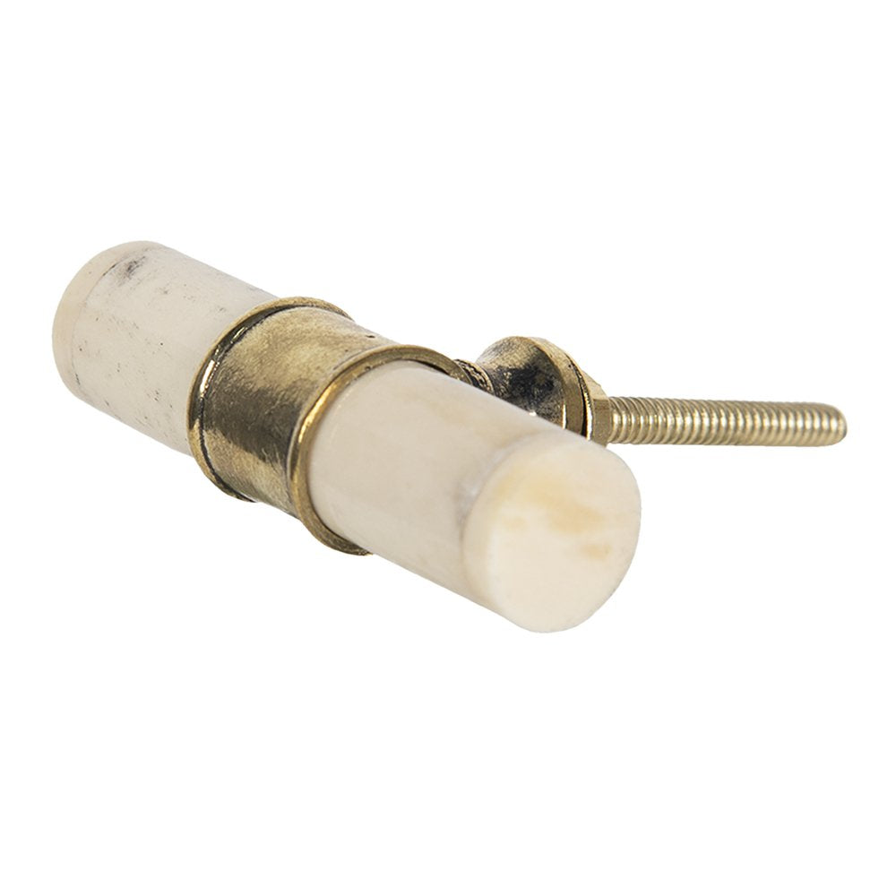Deurknop 6 cm beige metaal meubelknop