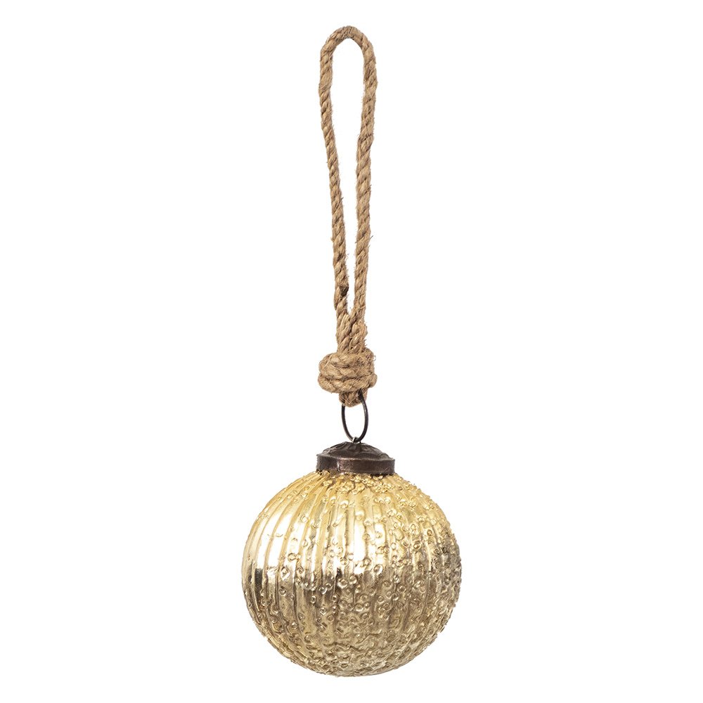 Kerstbal Ø 7 cm Goudkleeurig Glas Kerstdecoratie