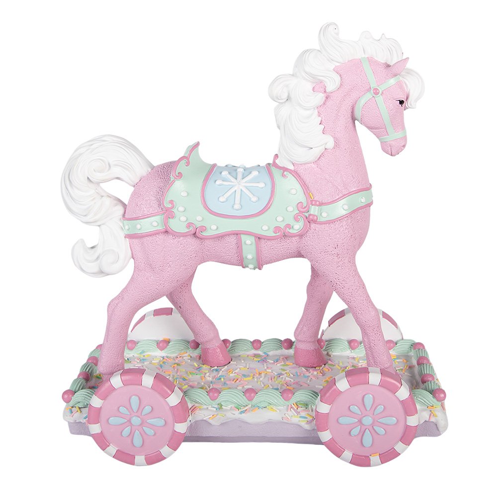 Decoratie Beeld Paard 35x16x38 cm Roze Kunststof