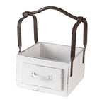 Mand 24x19x28 cm Wit Hout Bakje