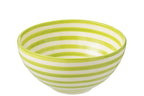 J-Line kom Granada Stripes High - keramiek - wit/groen - large