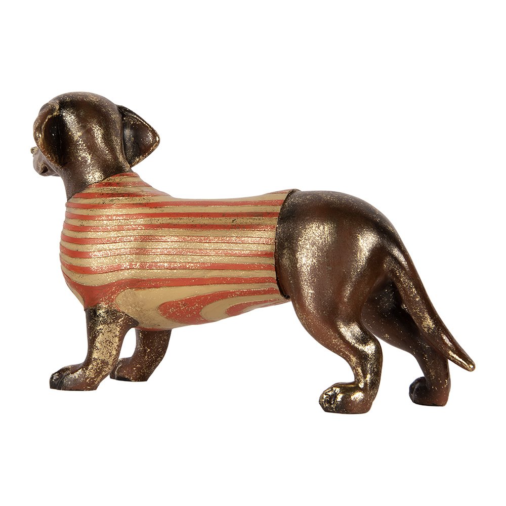 Decoratie Beeld Hond 40x11x24 cm Bruin Kunststof
