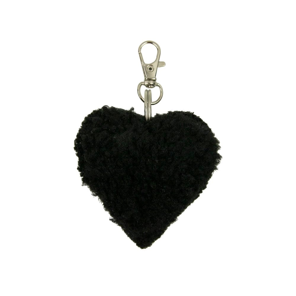 Schaap zwart sleutelhanger hart 5cm