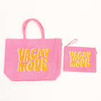 Tote Bag - Blush Vacay Mode - Chique meerkleurige jute tas