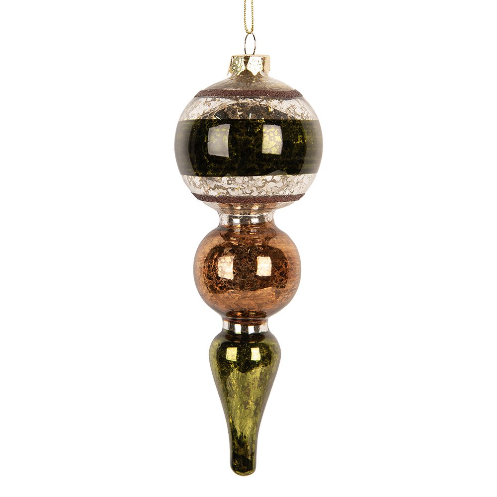 Kerstbal Ø 6x17 cm Groen Glas