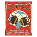Tekstbord 20x25 cm Rood IJzer Wandbord