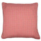Kussen katoen rood ruit 55x55cm