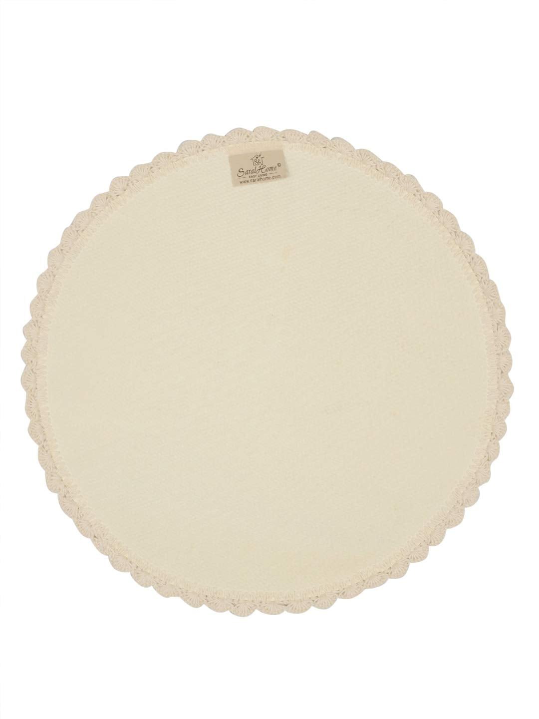 Tafelmattenset – jute en katoen bedrukt rond – 38x38 cm, 4-pack
