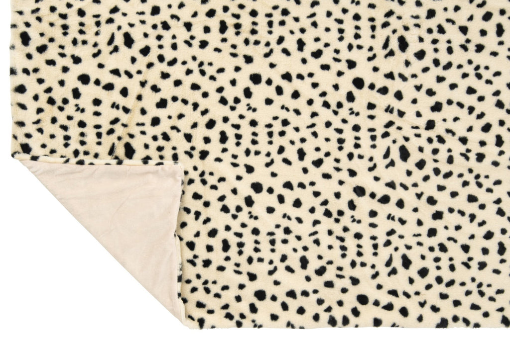 J-Line Deken met dalmatiërmotief - polyester - wit/zwart