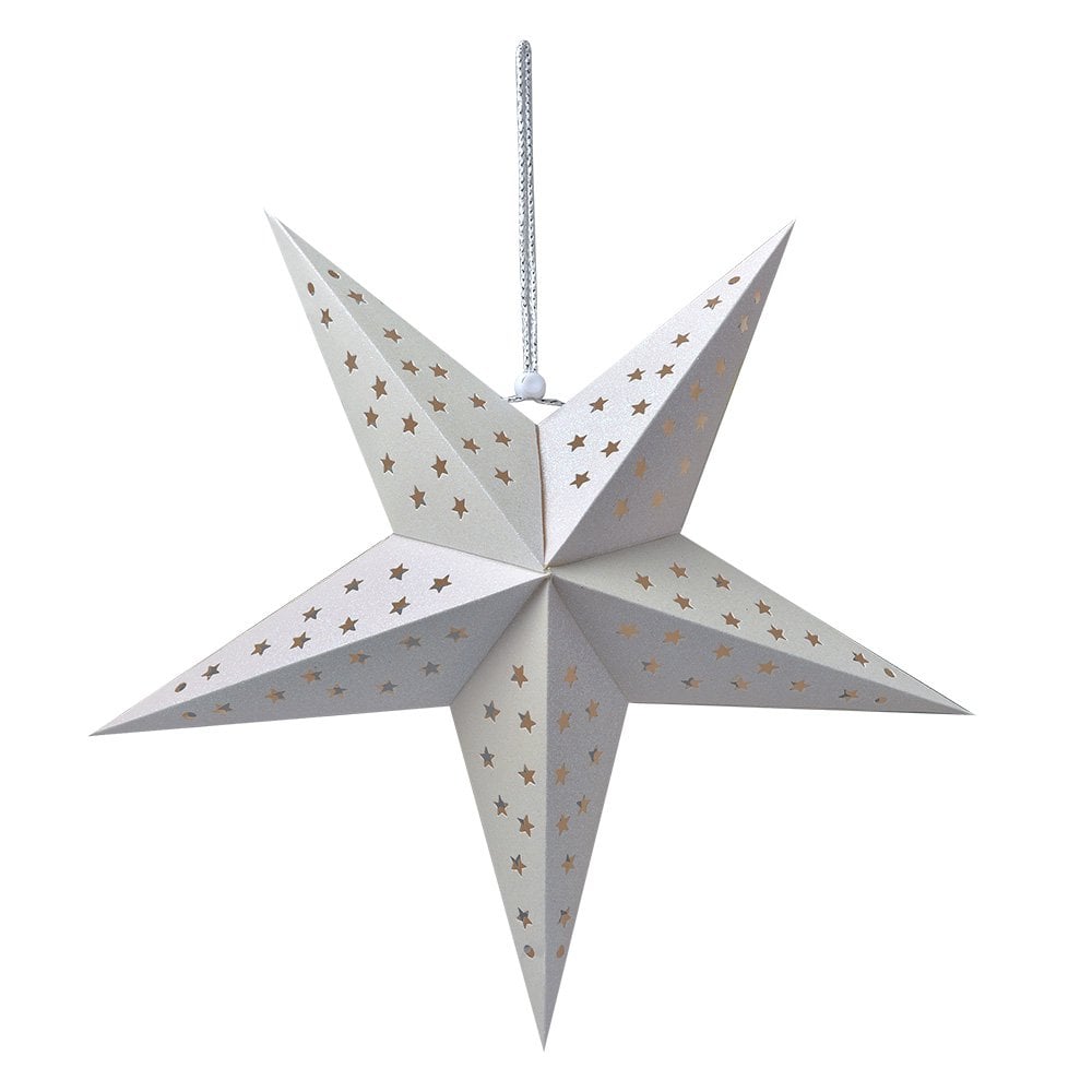 Hangende ster 45x15x45 cm Wit Papier