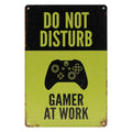 Gamer aan het werk Retro Wandbord 30x20