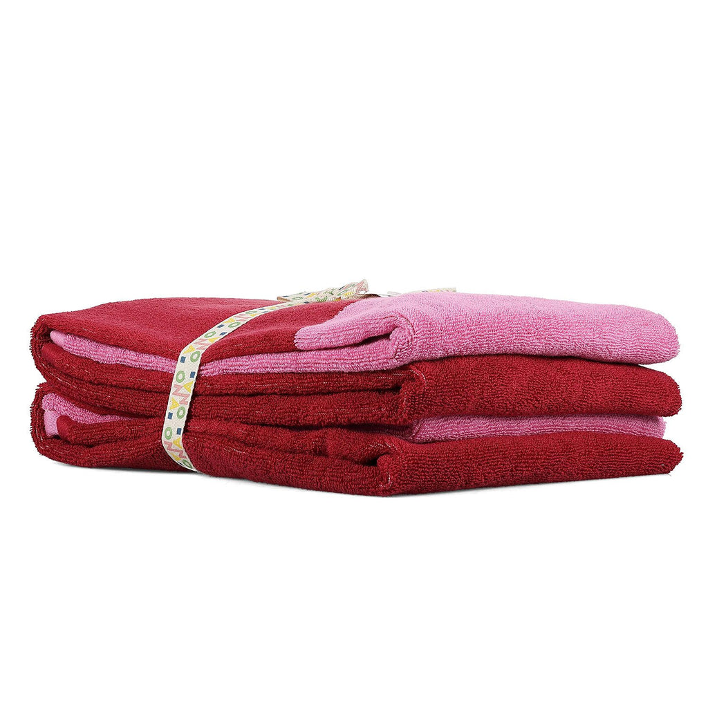 Badhanddoek 70x140cm roze Pixie - Set van 2