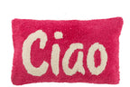 J-Line Kussen Cia Getuft Katoen Roze/Wit