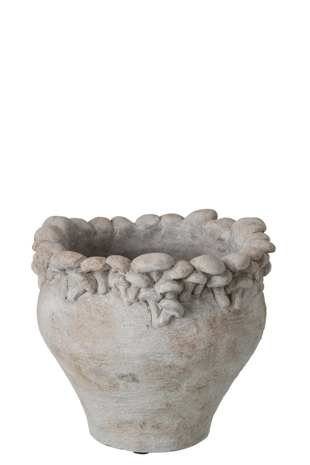 J-Line Bloempot - cement - lichtbeige - medium