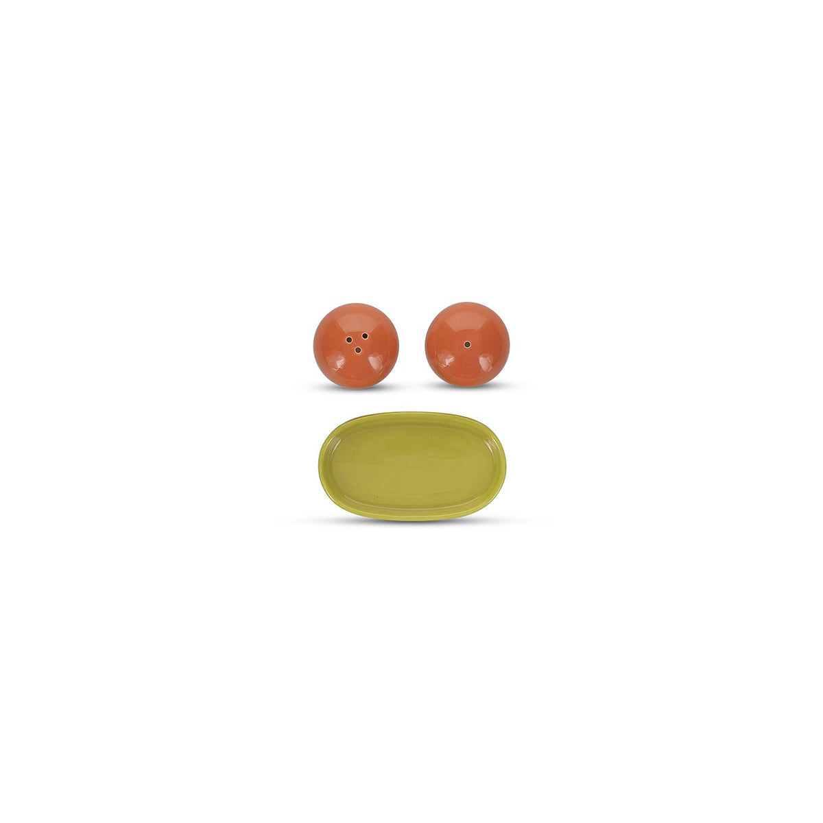 Peper en zout shaker 3 stuks oranje/groen duo