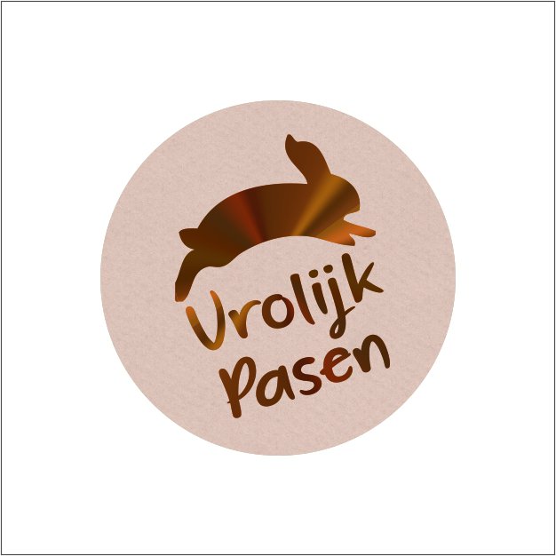 Etiketten – Vrolijk Pasen - haas – 250 stuks
