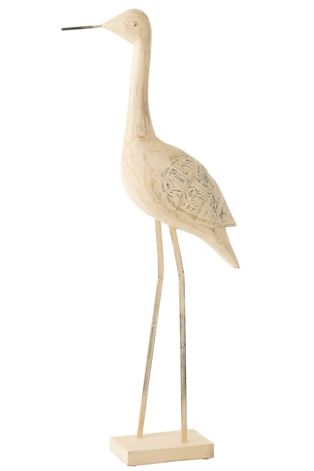 J-Line decoratie Vogel - mangohout/metaal - mix - extra large