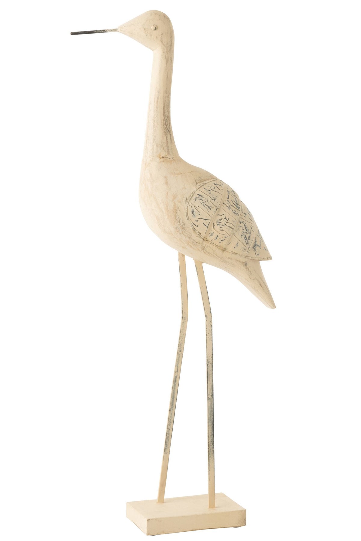 J-Line decoratie Vogel - mangohout/metaal - mix - extra large