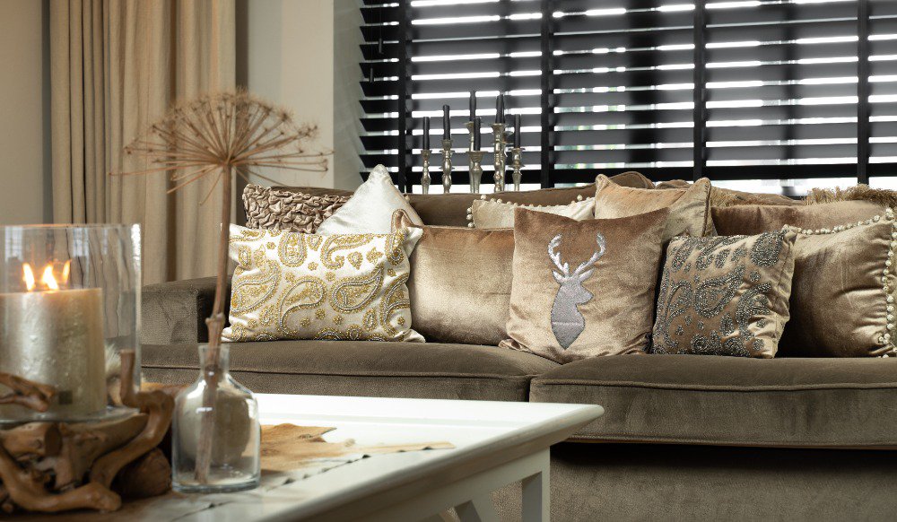 Kussen fluweel beige 45x45cm