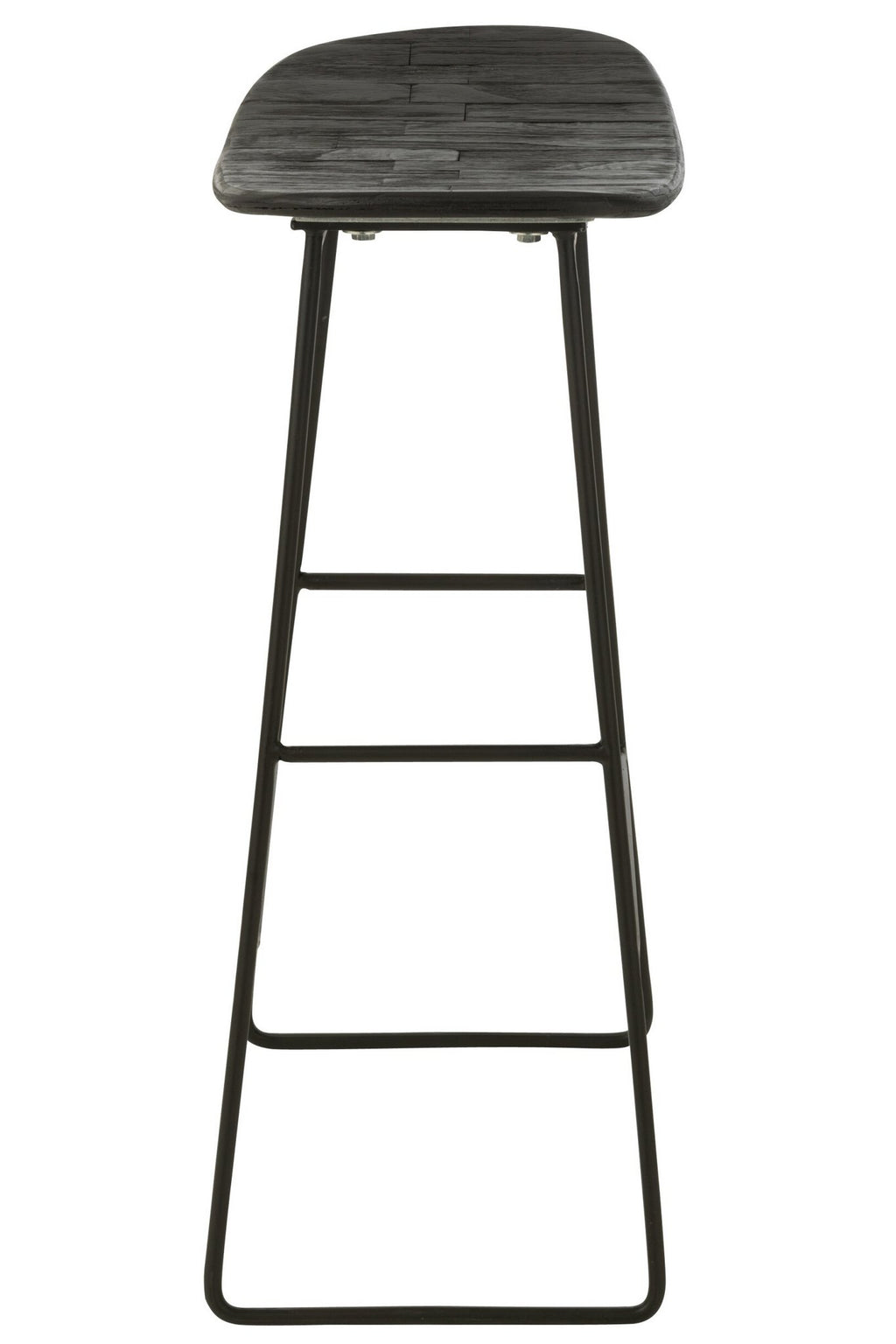 J-Line stoel Rechthoekig - gerecycleerd teak - zwart - large