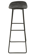 J-Line stoel Rechthoekig - gerecycleerd teak - zwart - large