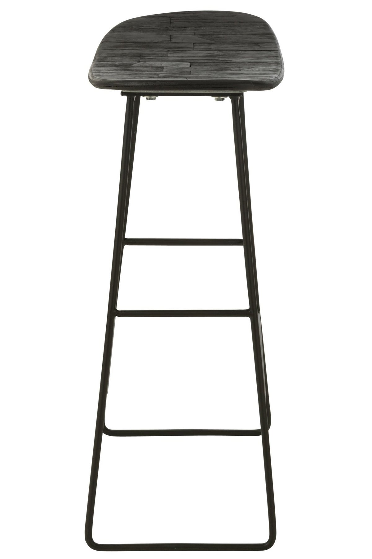 J-Line stoel Rechthoekig - gerecycleerd teak - zwart - large