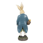 Beeld Konijn 38 cm Bruin Blauw Polyresin Paasdecoratie