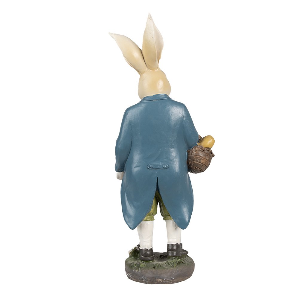 Beeld Konijn 38 cm Bruin Blauw Polyresin Paasdecoratie
