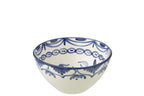 J-Line kom Granada High - keramiek - wit/blauw - medium - Ø 22 cm